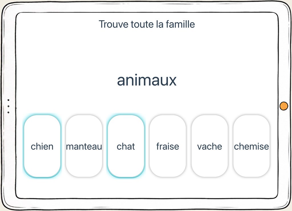 Capture d’écran d’un exercice du domaine Langage oral.